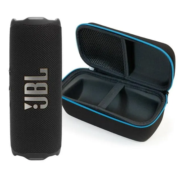 JBL FLIP 7 Bluetooth Speaker & divvi! Premium Hard Case Kit - Black