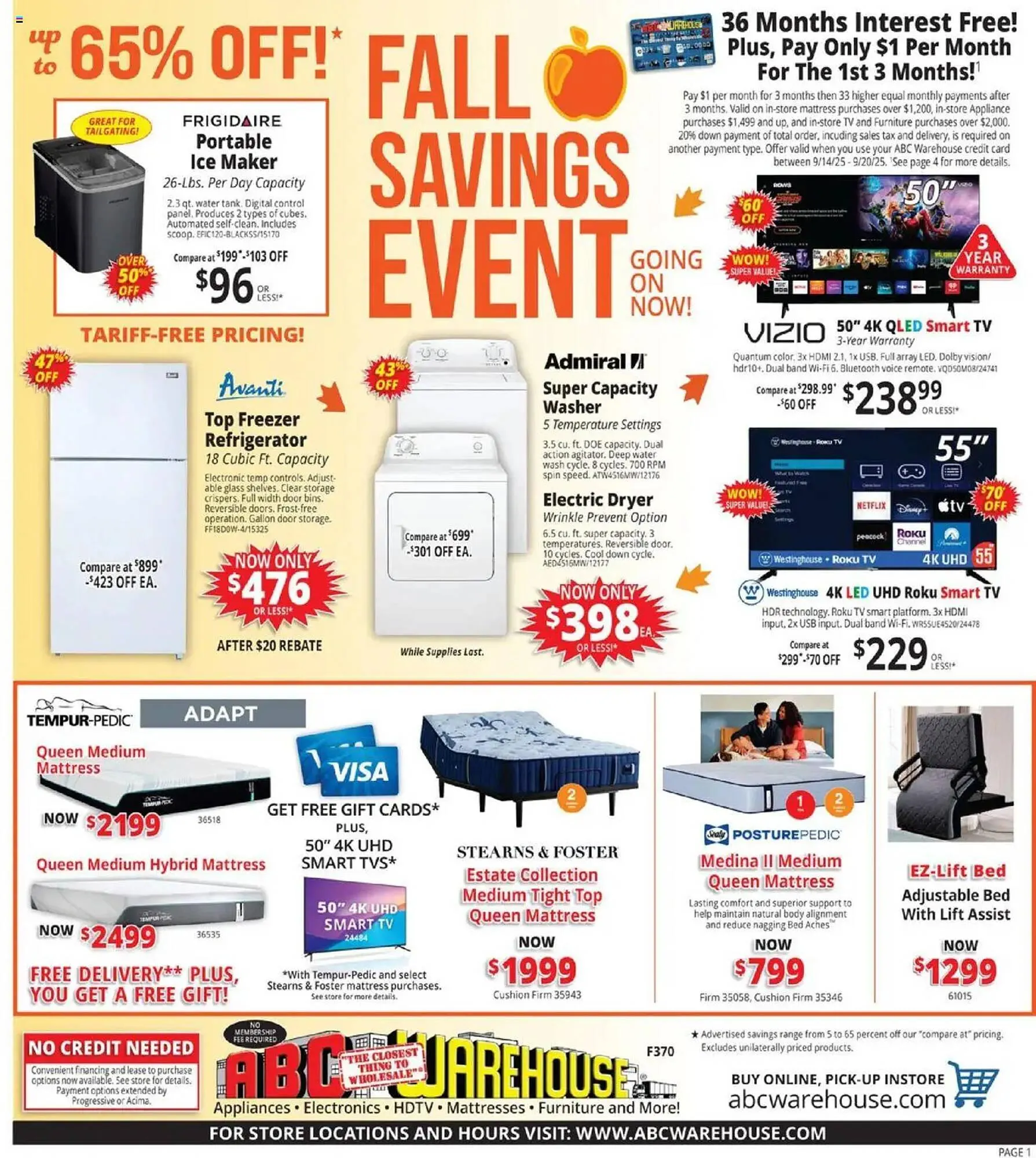 Weekly ad ABC Warehouse weekly ad from September 14 to September 21 2025 - Page 1