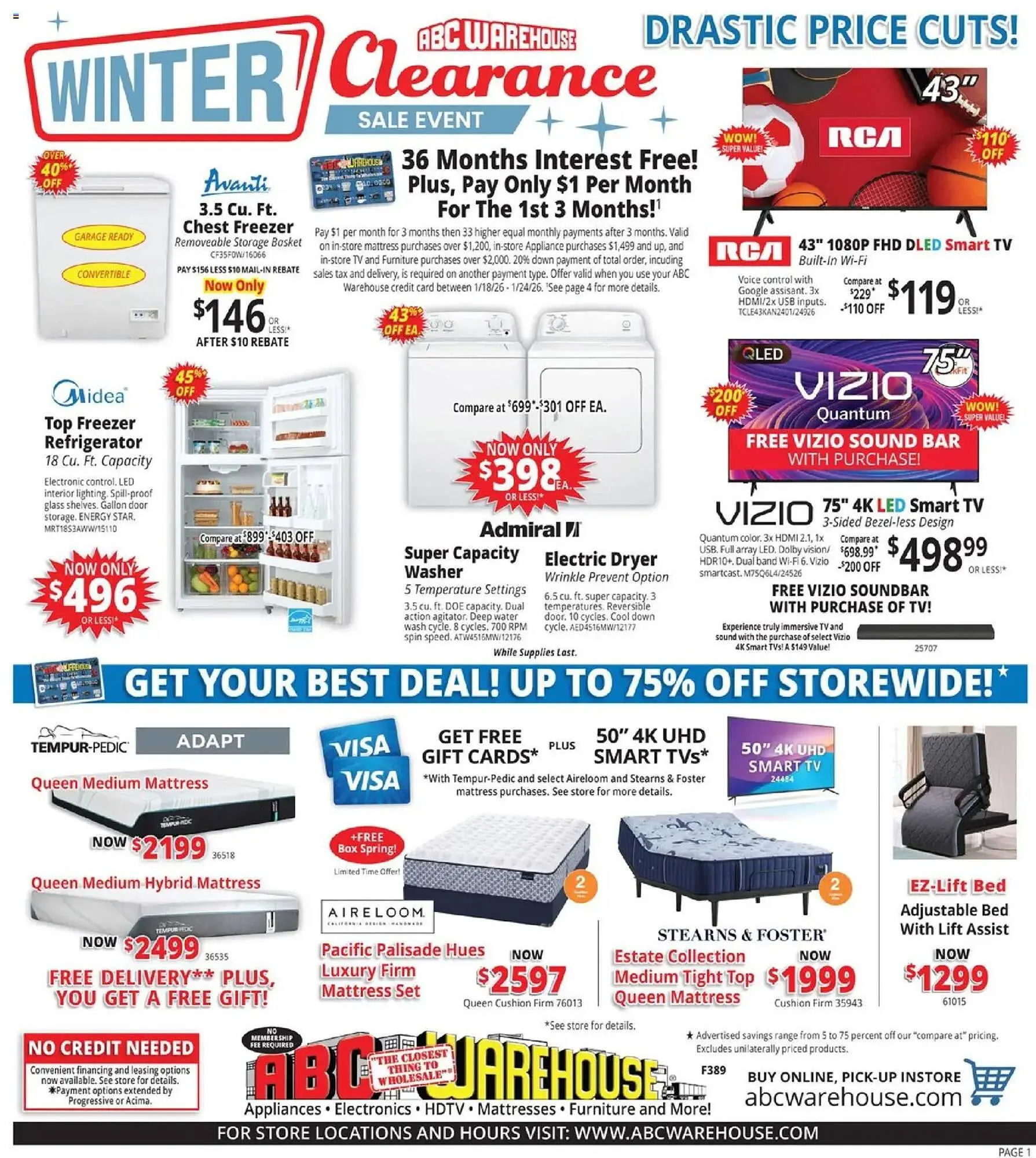 Weekly ad ABC Warehouse weekly ad from January 18 to January 24 2026 - Page 1