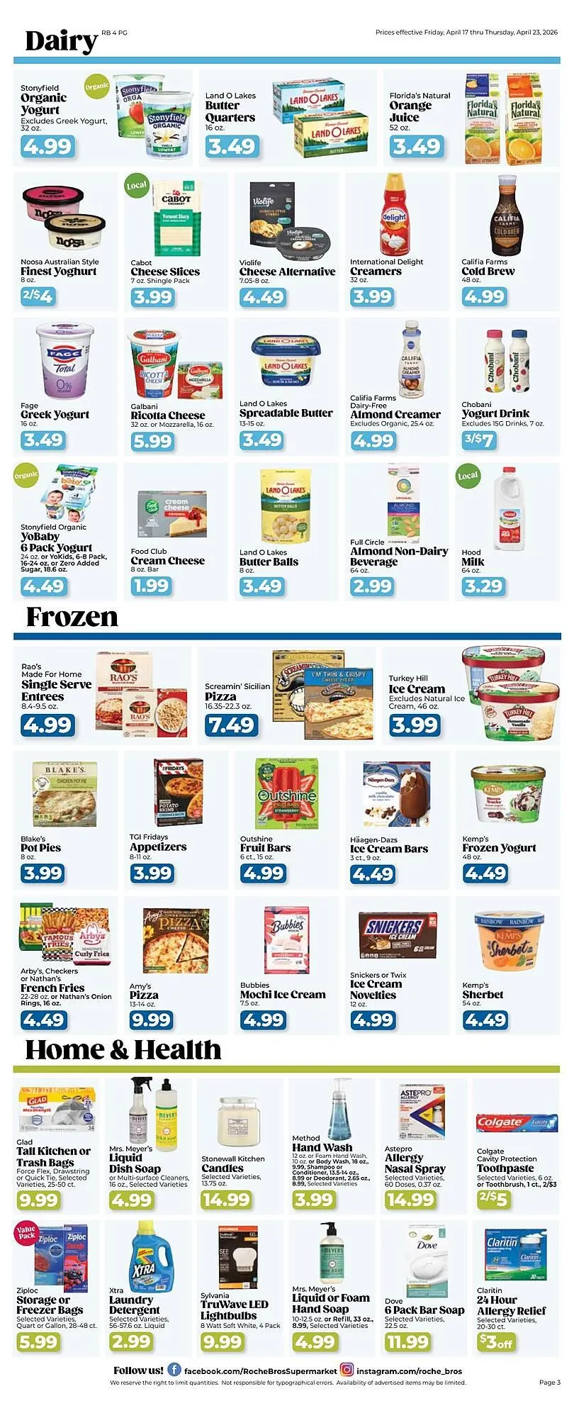Weekly promotion Roche Bros weekly ad spanning from April 17 to April 23 2026 - Page 3 for Catalogue 365