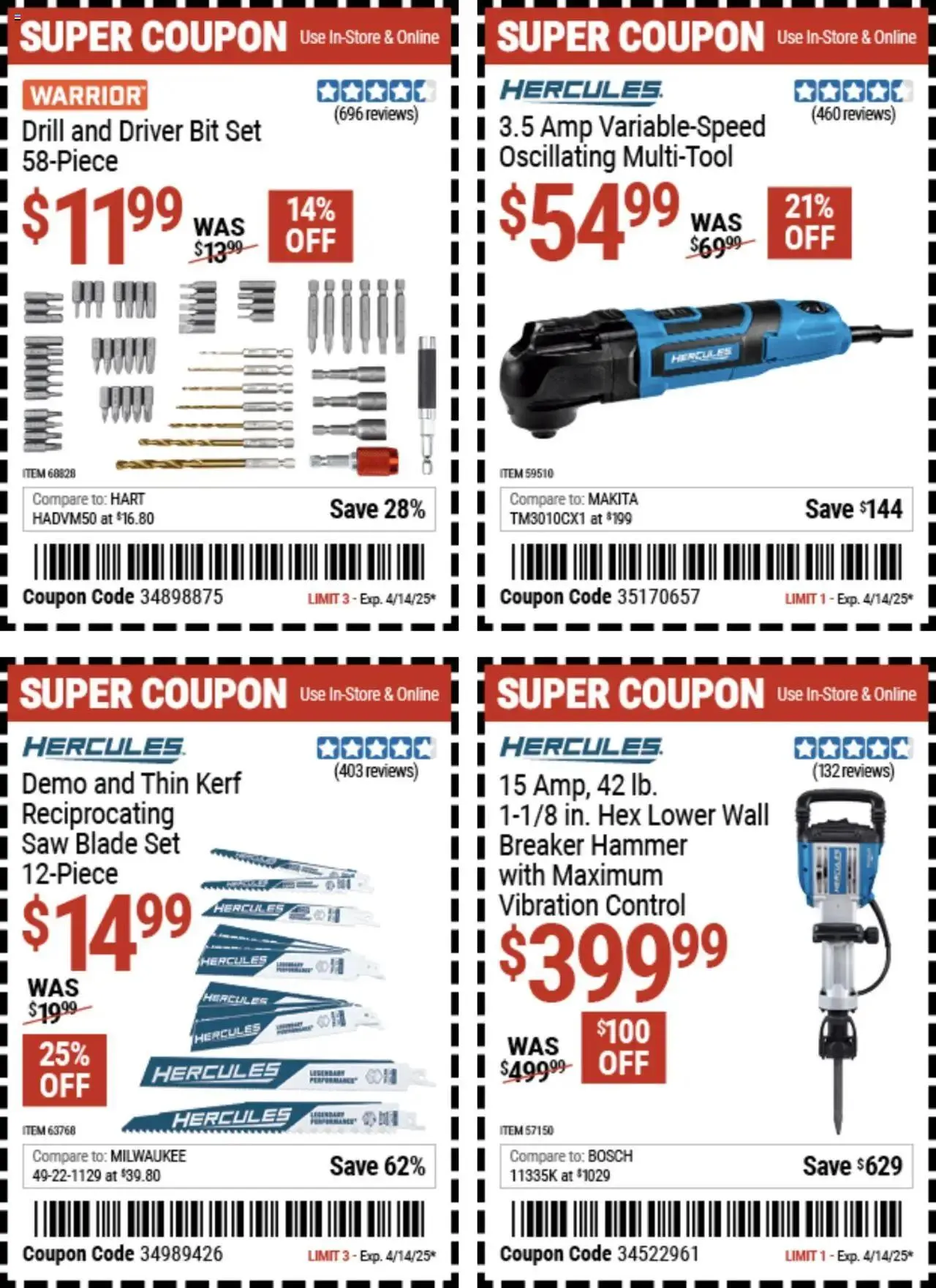 Weekly ad Harbor Freight Spring Coupons from March 24 to April 14 2025 - Page 1