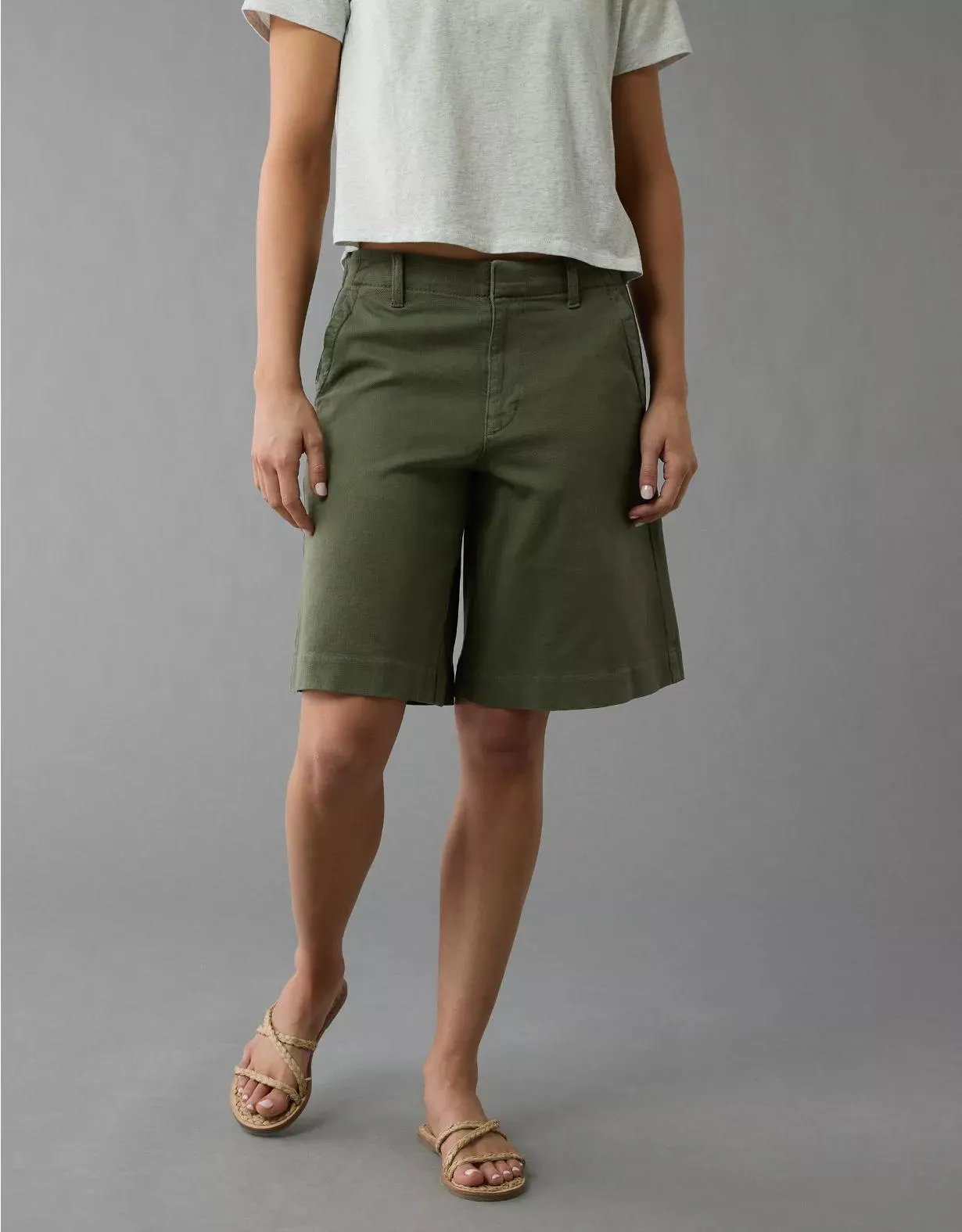 AE 11" Stretch High-Waisted Trouser Short