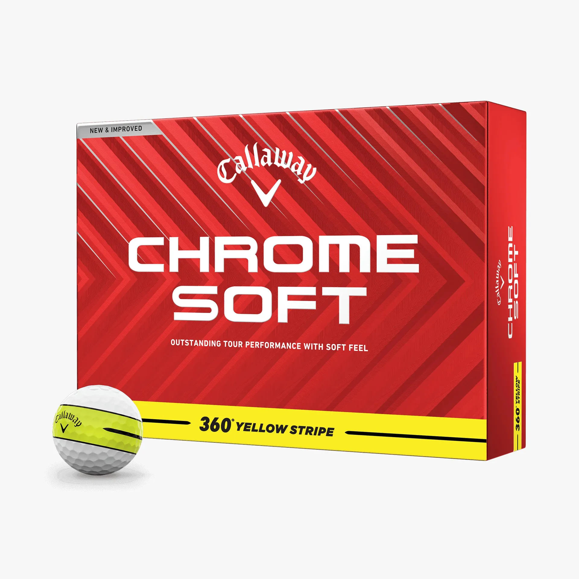 Chrome Soft 360 Yellow Stripe Golf Balls