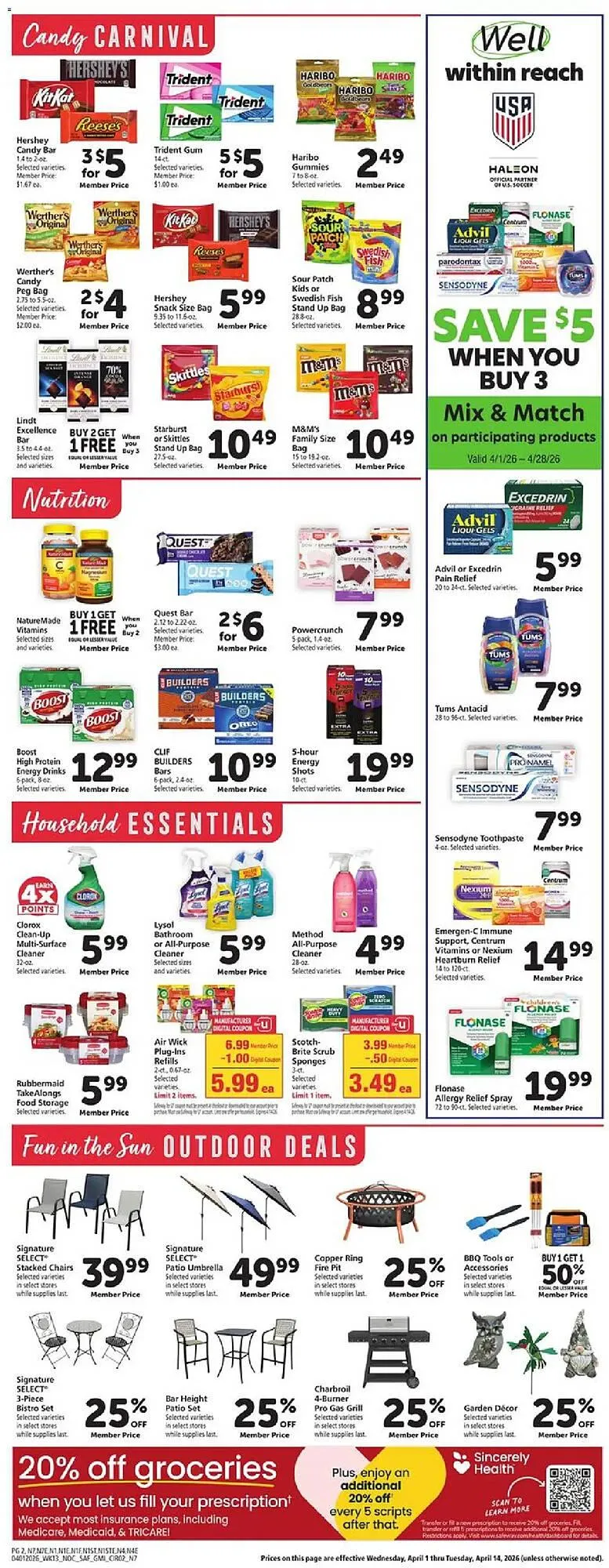 Weekly promotion Safeway weekly ad spanning from April 1 to April 8 2026 - Page 13 for Catalogue 365