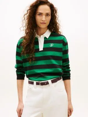 Stripe Rugby Polo T-Shirt