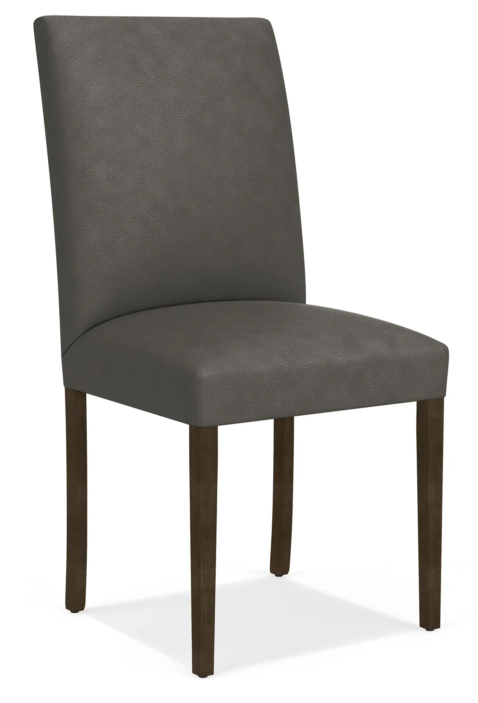Peyton Side Chair in Pesaro Smoke Leather with Charcoal Legs