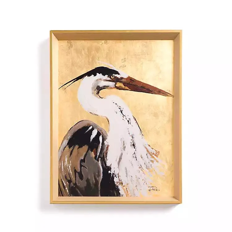 Gilded Egret Framed Art Print