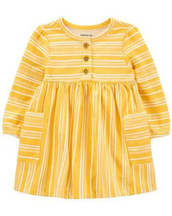 Baby Striped Long-Sleeve Jersey Dress