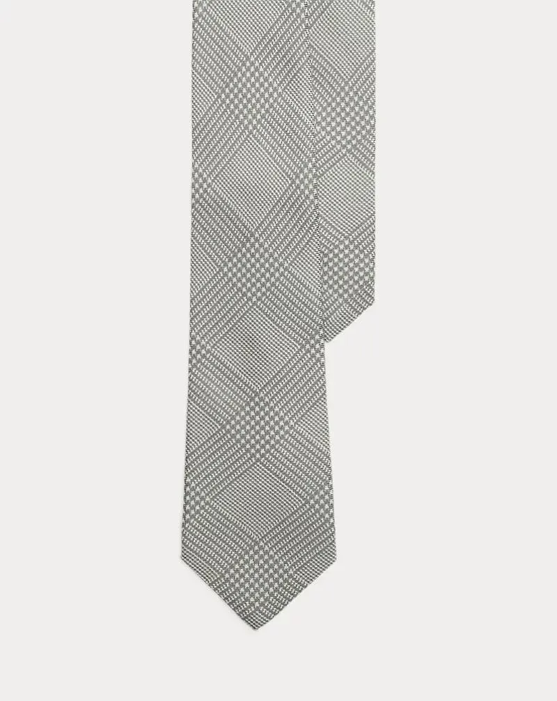 Glen Plaid-Print Cashmere-Silk Tie