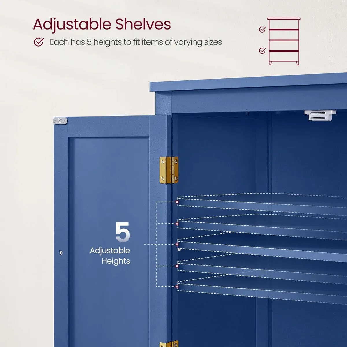 Arhavi 42.1" H Floor Storage Cabinet, Storage Unit, Freestanding Cabinet With 4 Doors