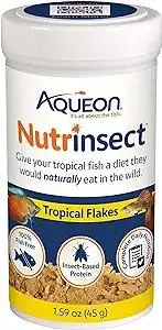 Aqueon Nutrinsect Fish-Free Fish Food, Tropical Flakes, 1.59 oz