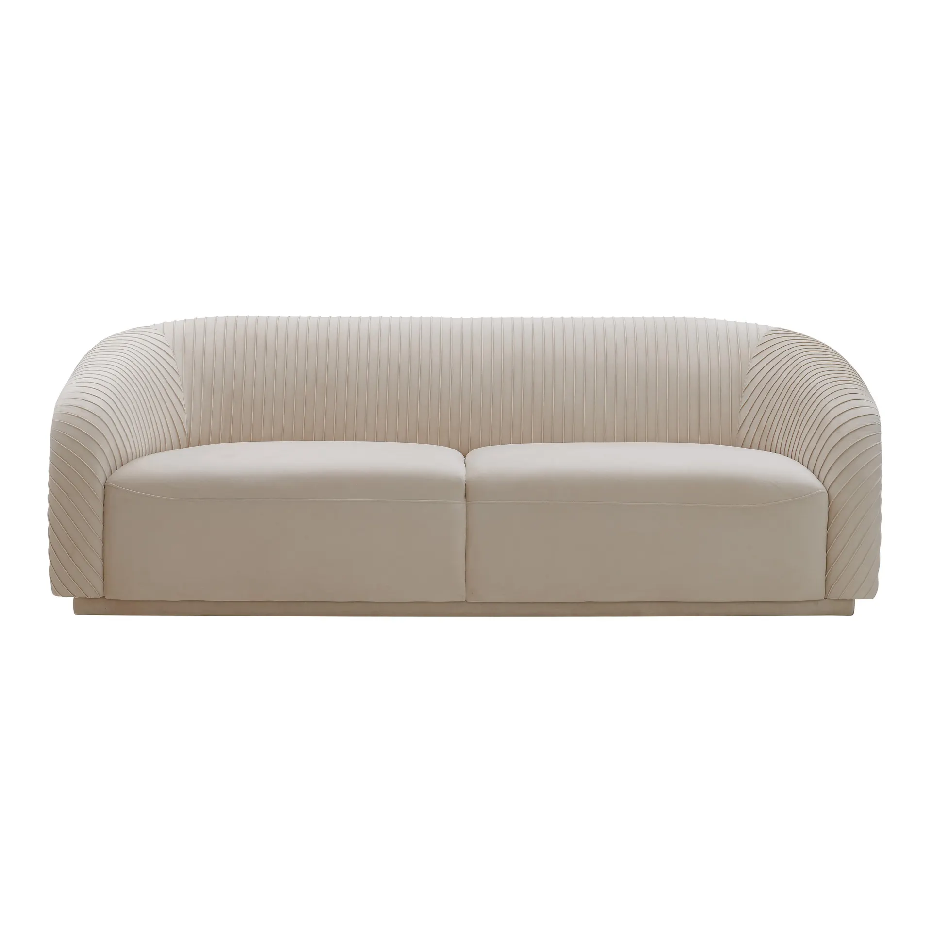 Yara 90.6" Pleated Velvet Sofa