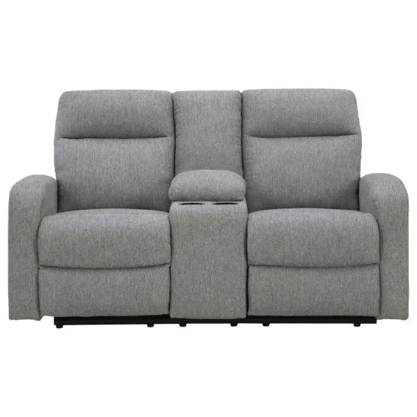 Guantlet Sterling Reclining Console Loveseat
