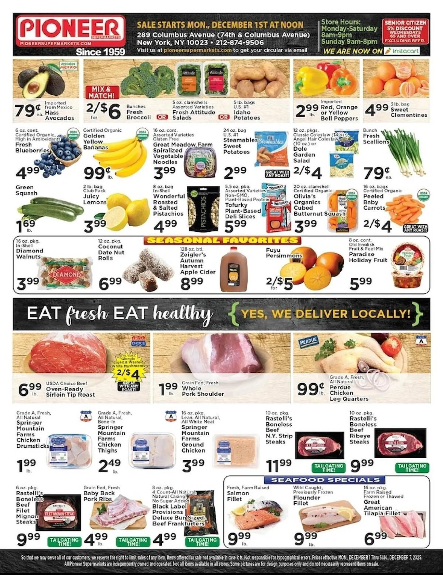 Weekly ad Pioneer Supermarkets weekly ad from December 1 to December 7 2025 - Page 1