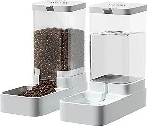 Gravity Pet Feeder and Water Dispenser Set, Automatic Dog Feeder and Dog Water Dispenser for Dogs Cats Pets Animals Large Capacity(3.8L)