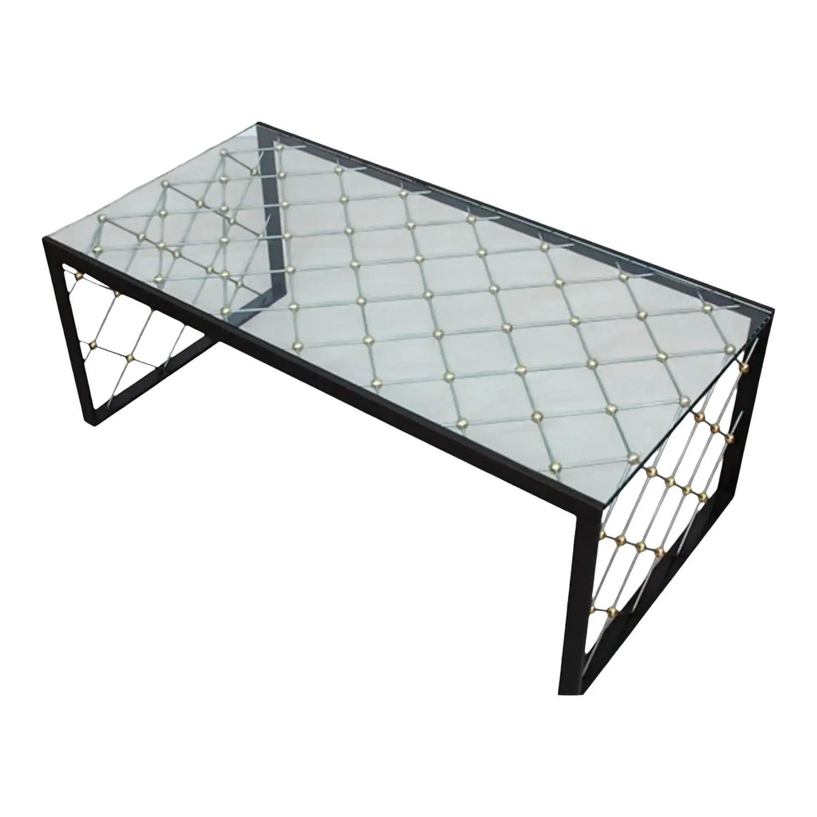 Jean Royere Eiffel Tower Bronze Glass Cocktail Table