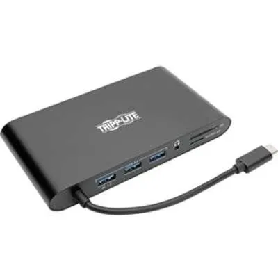 Tripp Lite USB-C Laptop Docking Station with mDP, HDMI, VGA, GbE, 4K @ 30Hz, Thunderbolt 3