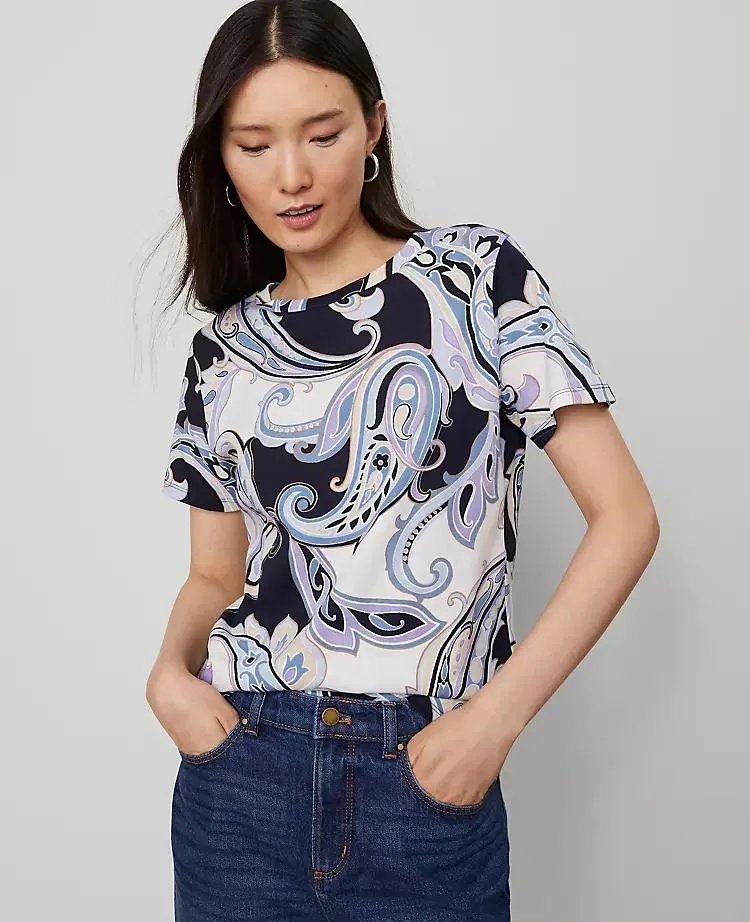 Paisley Crew Neck Tee
