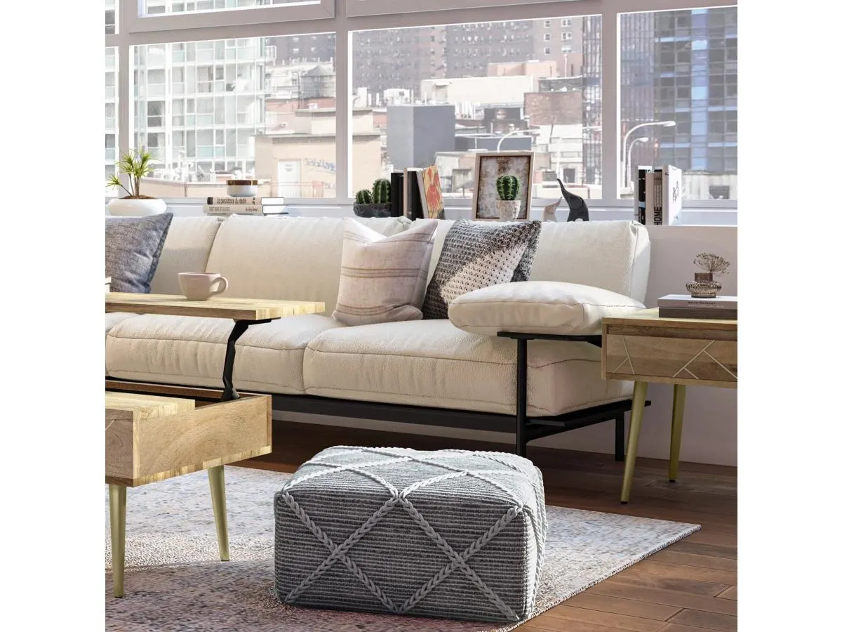 Simpli Home Cowan Square Ottoman