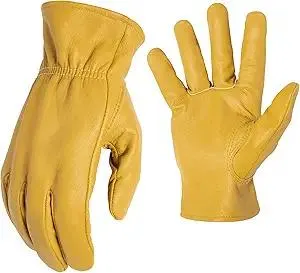 AWP Grain Leather Goatskin Work Gloves for Men and Women, Made with Genuine Top-Grain Goatskin Leather, Large