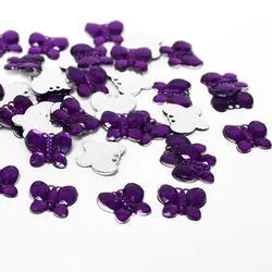 Purple Flat Back Butterfly Rhinestones (Package of 50 pieces)