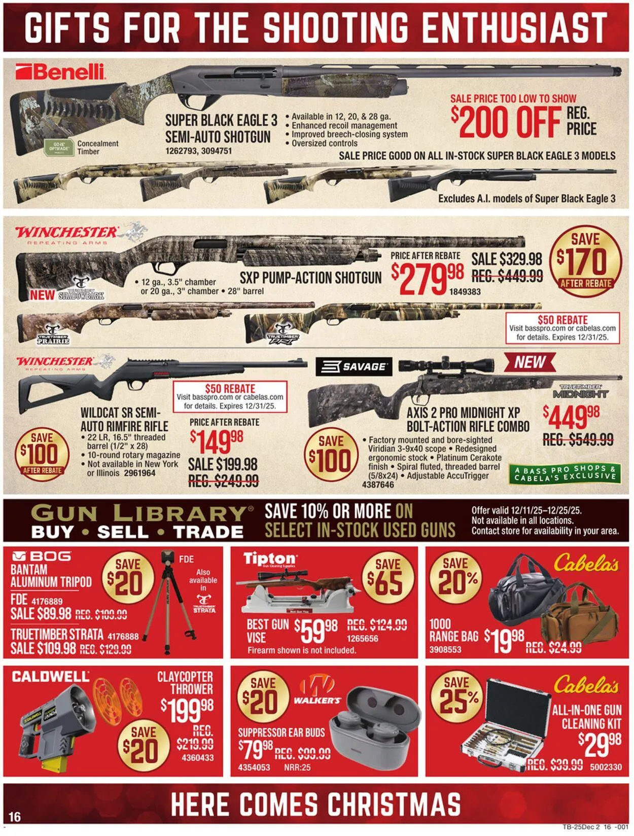 Weekly promotion Cabela's Current weekly ad spanning from December 11 to December 25 2025 - Page 16 for Catalogue 365