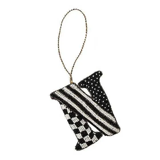 Monogram Beaded "N" Ornament