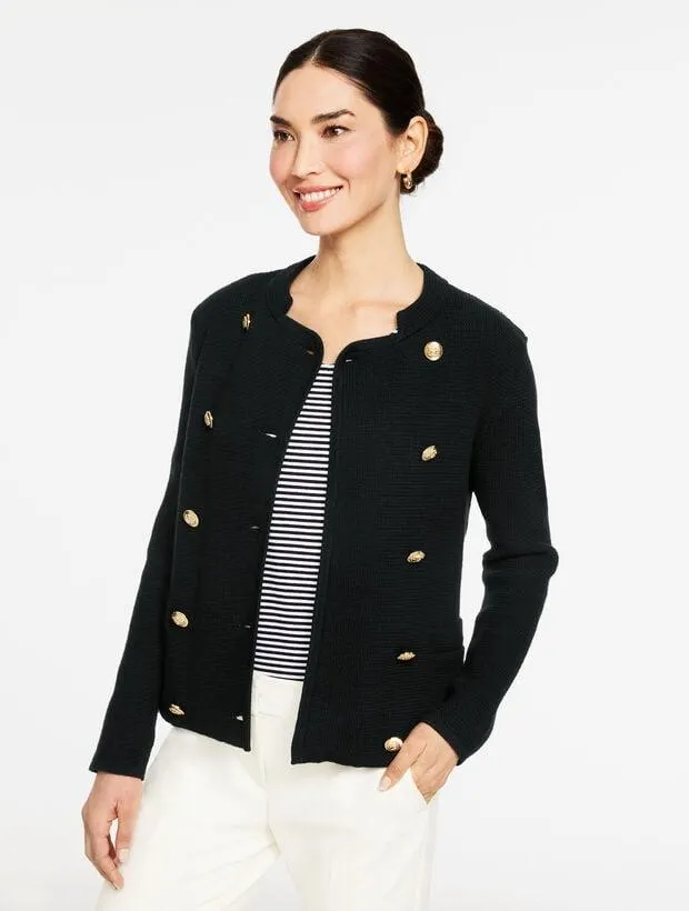 Texture Stitch Double Breasted Jacket