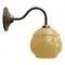 French Yellow Clichy Glass and Brass Wall Lamp