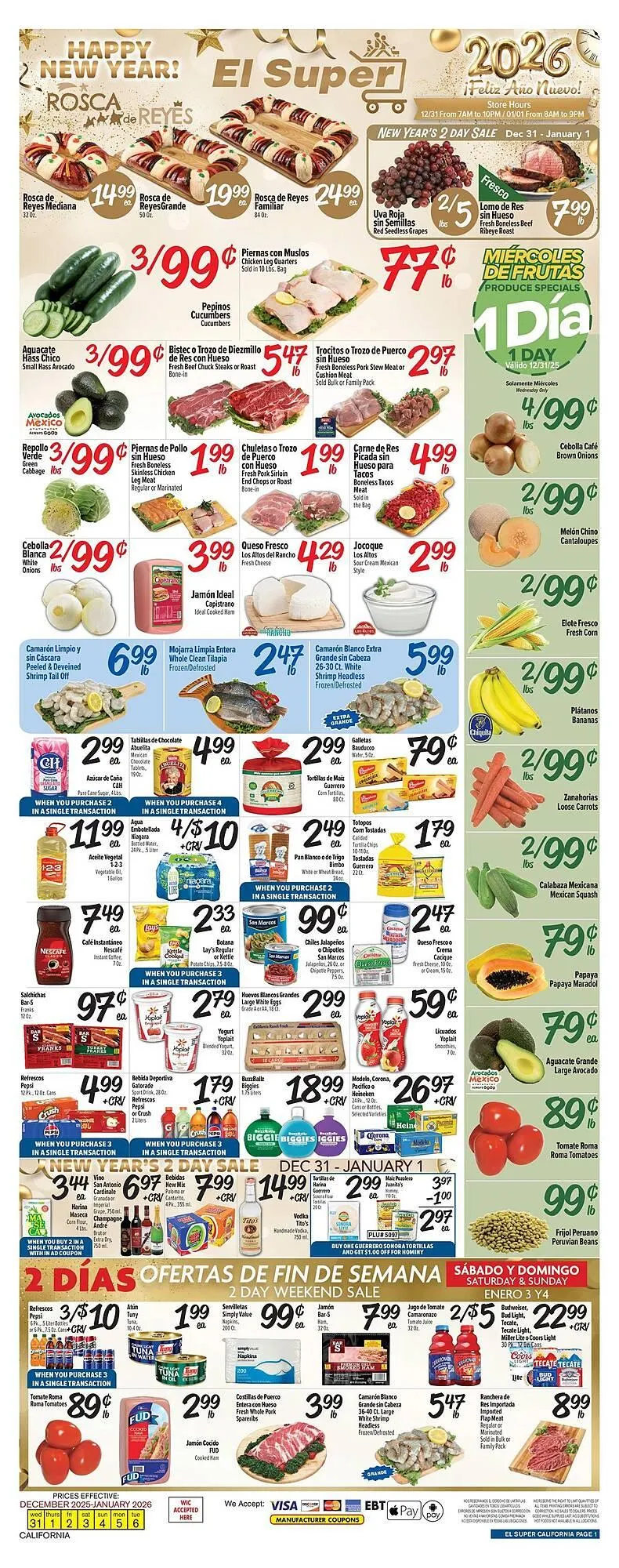 Weekly ad El Super weekly ad from December 31 to January 6 2026 - Page 1