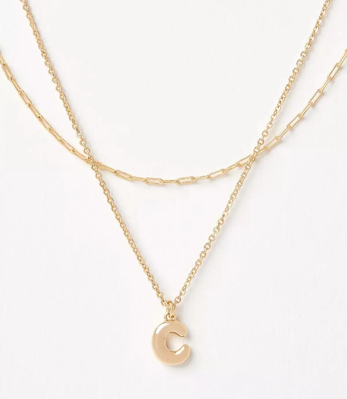 Bubble Letter Initial Necklace Set