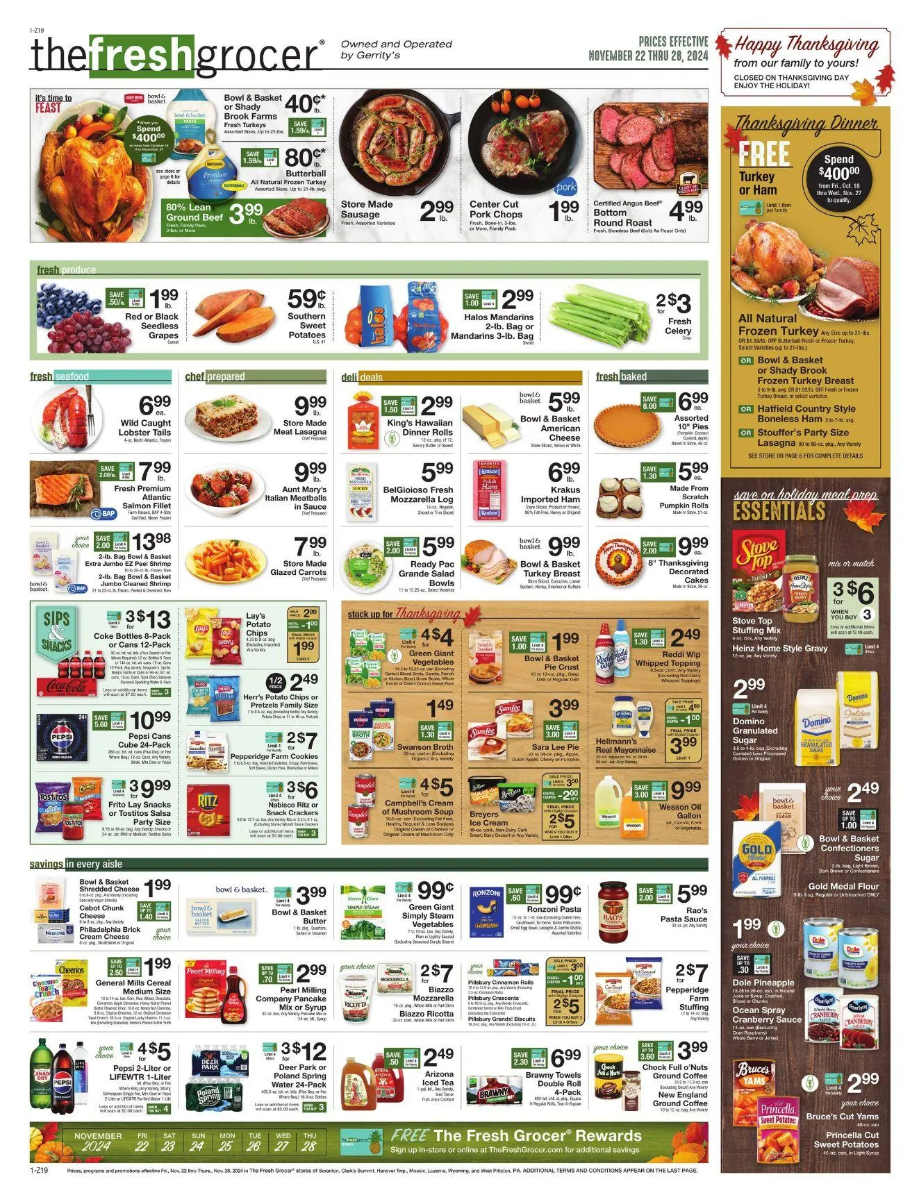 Weekly ad Gerrity's Supermarkets Current weekly ad from November 22 to November 28 2024 - Page 1