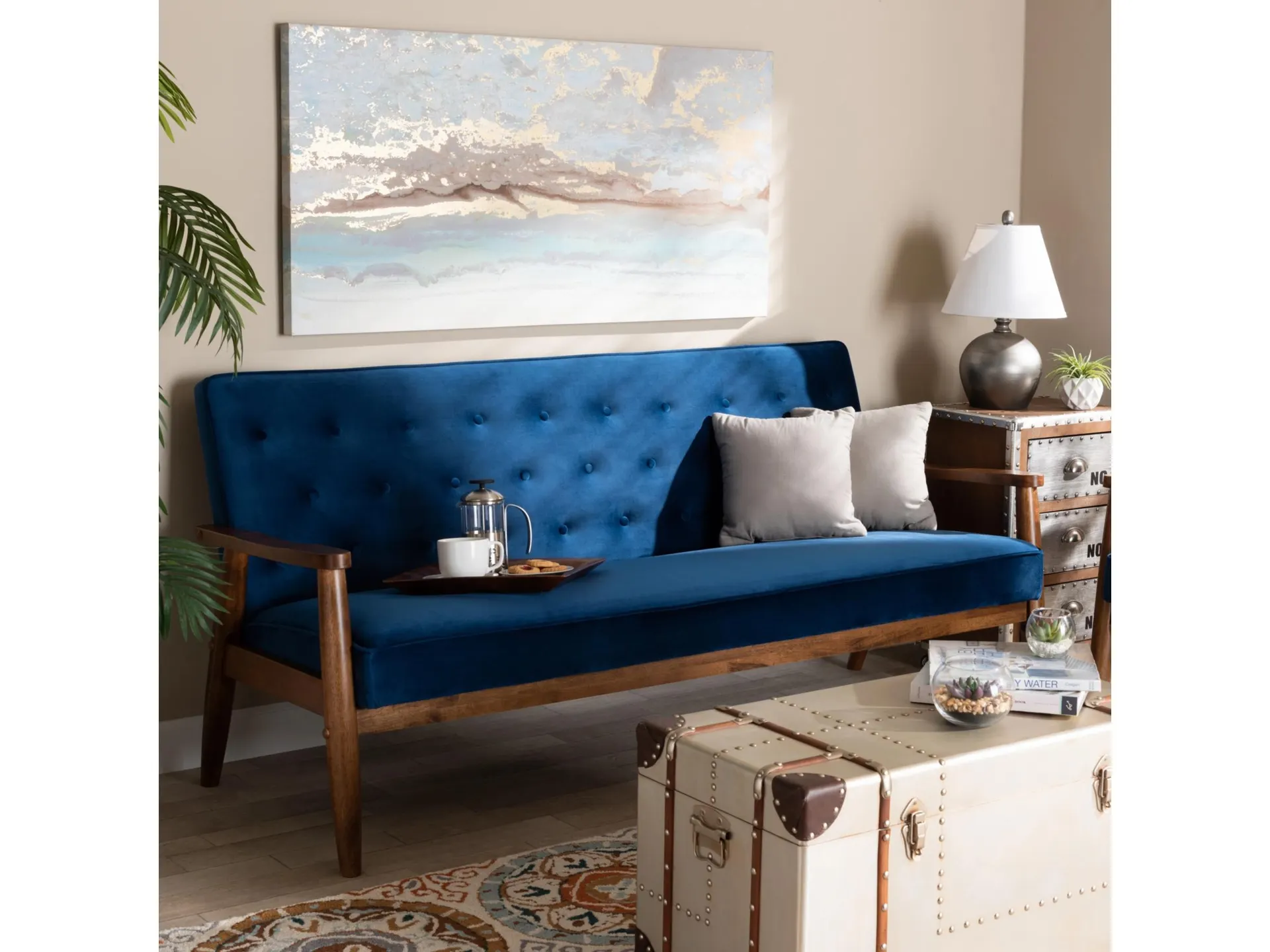 Baxton Studio Sorrento 3-Seater Sofa