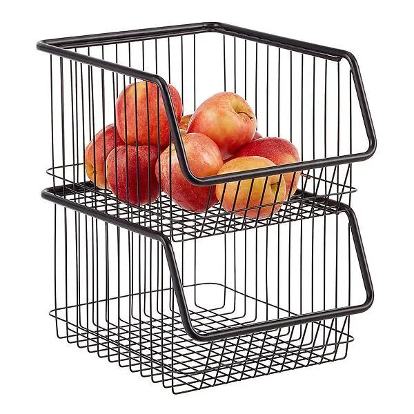 Stacking Open-Front Wire Bin