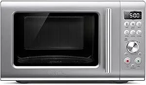Breville BMO650SIL Compact Wave Soft Close Countertop Microwave Oven, Silver
