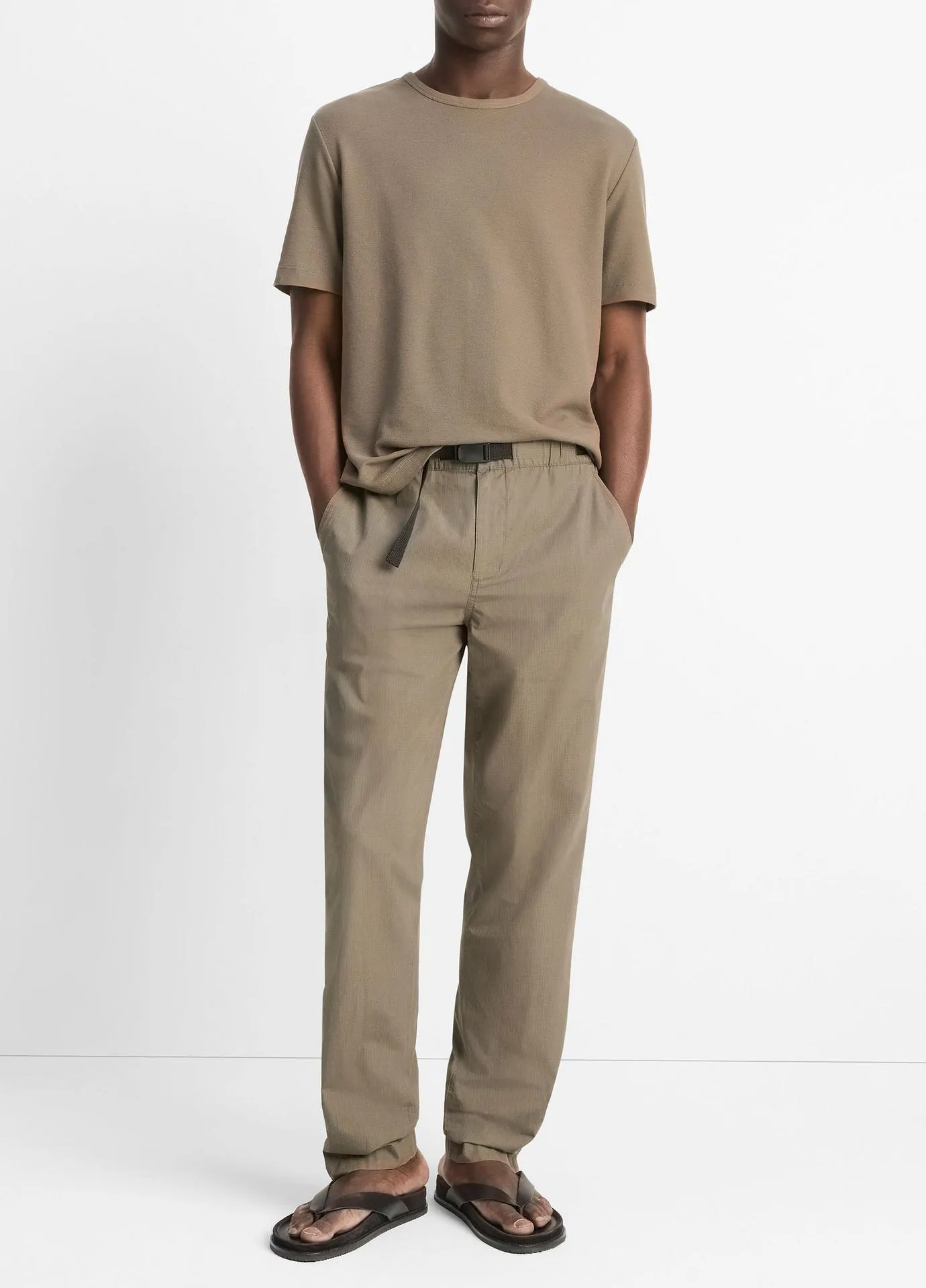 Italian Cotton Ripstop Belted Pant