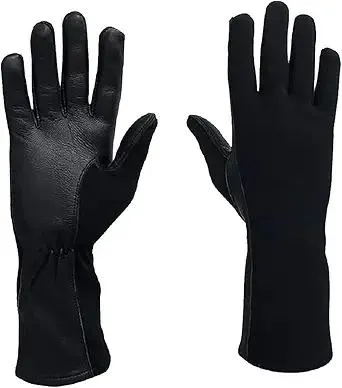 Nomex Flight Gloves, Leather Work Gloves for Men, Soft Durable Sheep Skin Leather Driving, Flying, Gardening Hunting Gloves