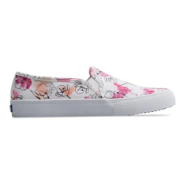 Keds Double Decker Canvas Watercolor Floral Print Slip On