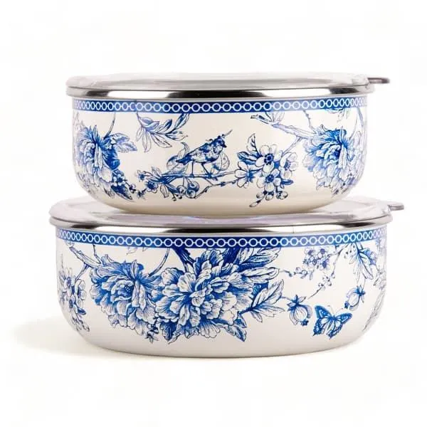 STP Goods Bird of Paradise Enamel Storage Container Set of 2