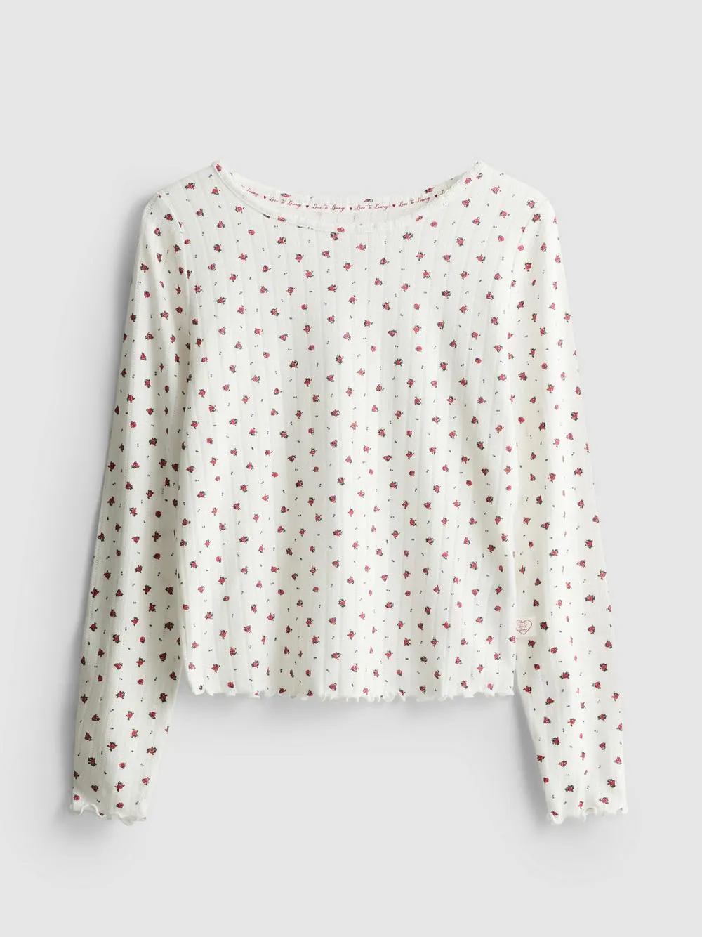 Love To Lounge Floral Pointelle Pajama Top