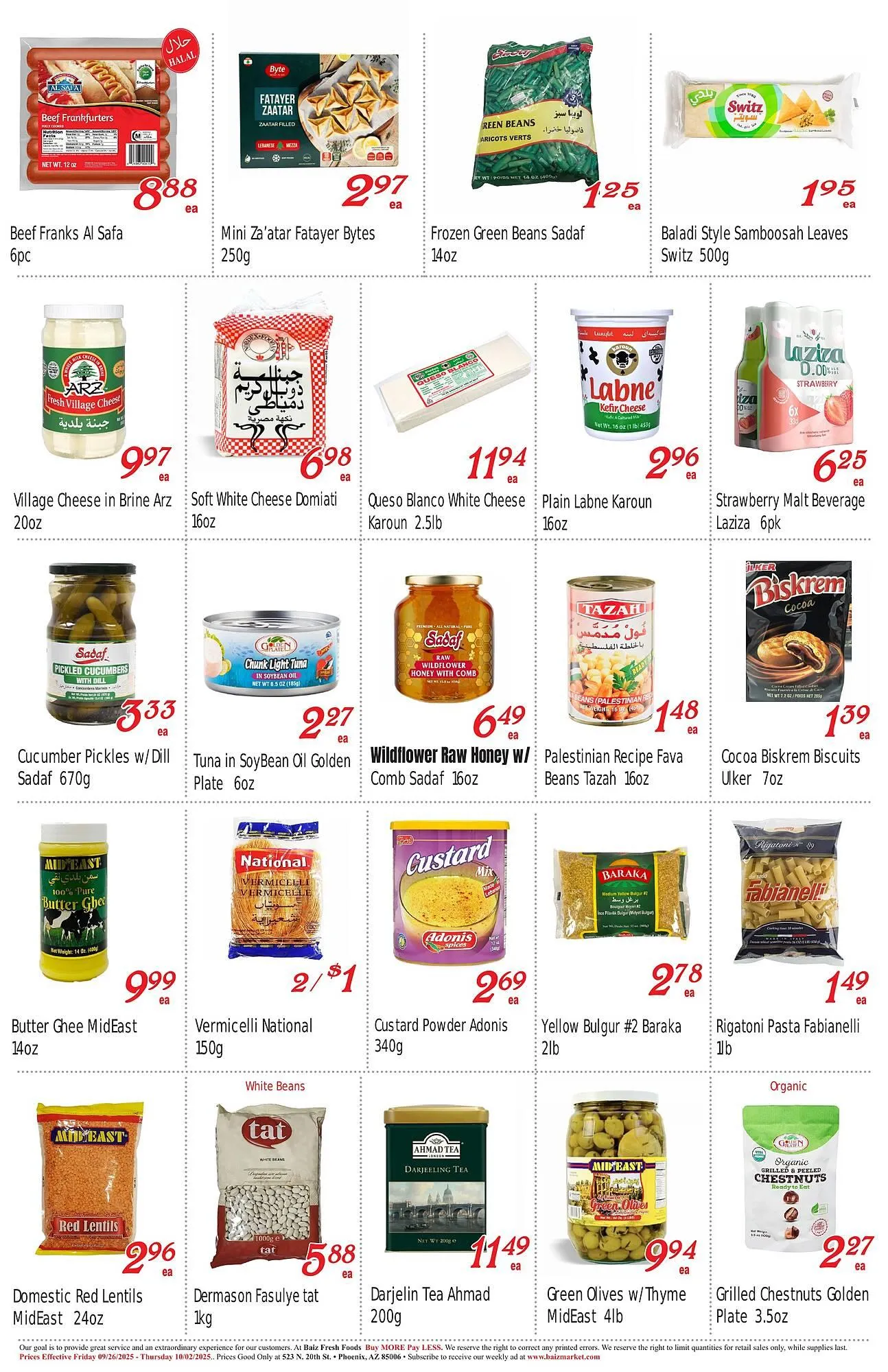 Weekly promotion Baiz Market Place weekly ad spanning from September 26 to October 2 2025 - Page 2 for Catalogue 365