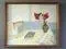 Figure and Flowers, Oil Painting, Framed