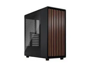 Fractal Design North ATX mATX Mid Tower PC Case - North Charcoal Black with Walnut Front and Dark Tinted TG Side Panel