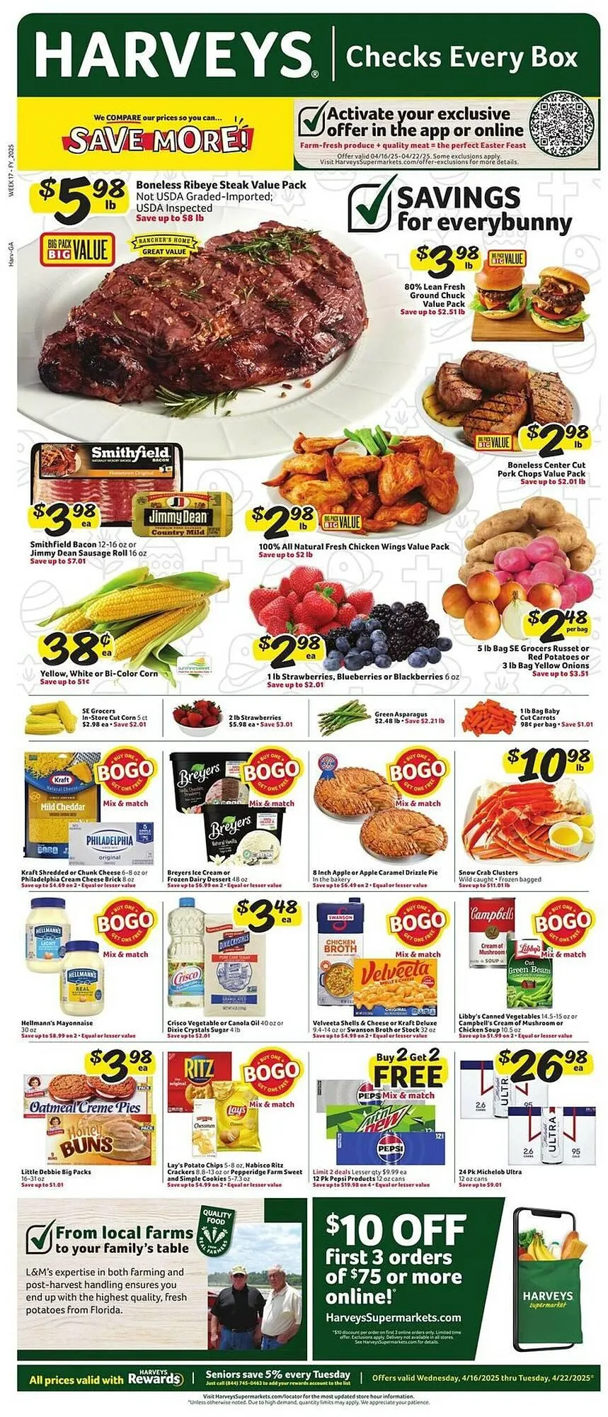 Weekly ad Harveys Supermarkets Weekly Ad from April 16 to April 22 2025 - Page 1