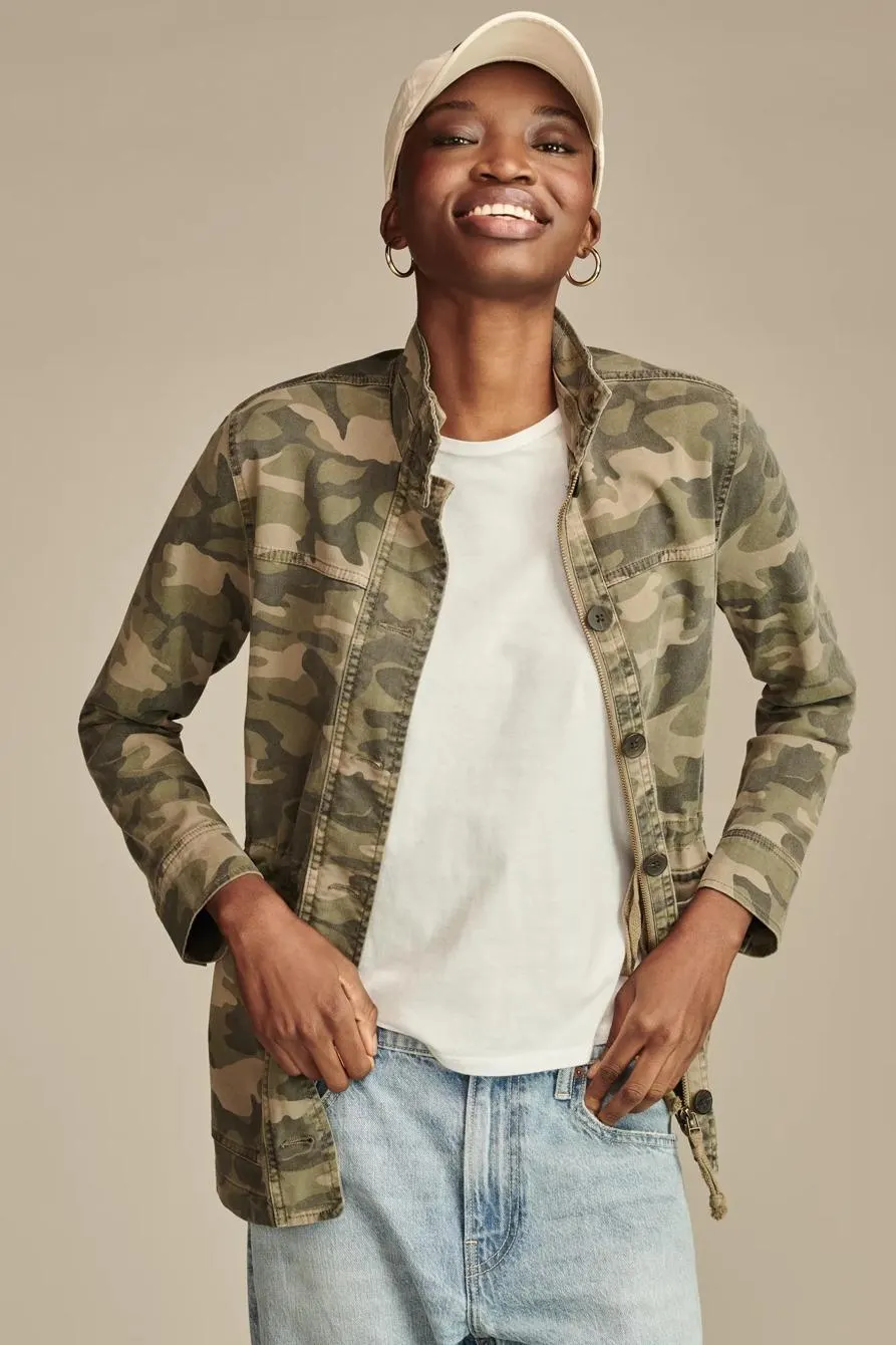 camo printed utility jacket