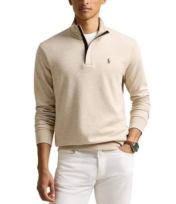 Long Sleeve Luxury Jersey Quarter-Zip Pullover