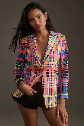 Vilagallo Sophia Plaid Blazer