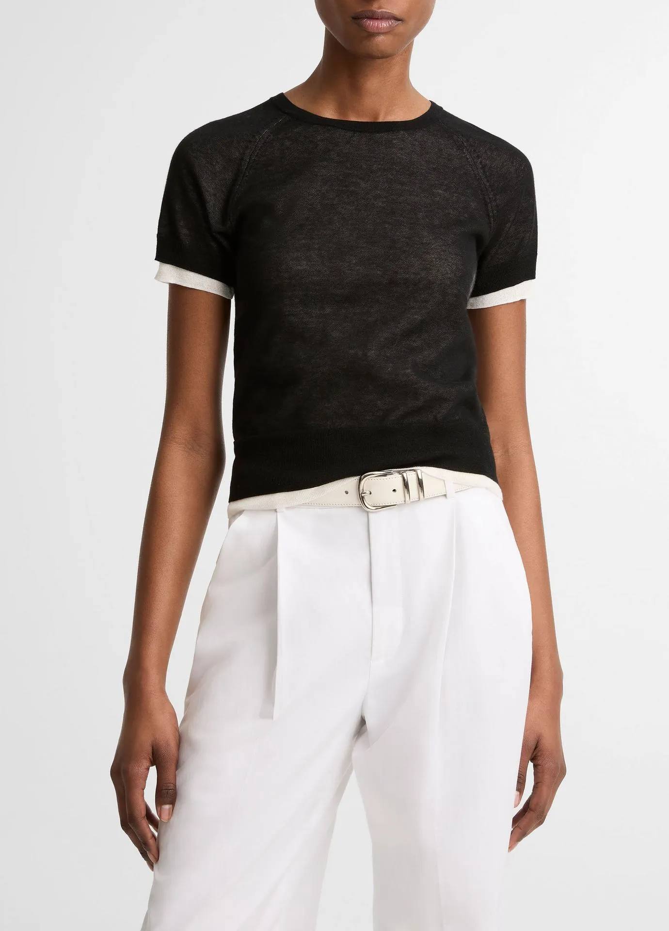 Italian Cotton-Blend Double-Layer Raglan-Sleeve Sweater