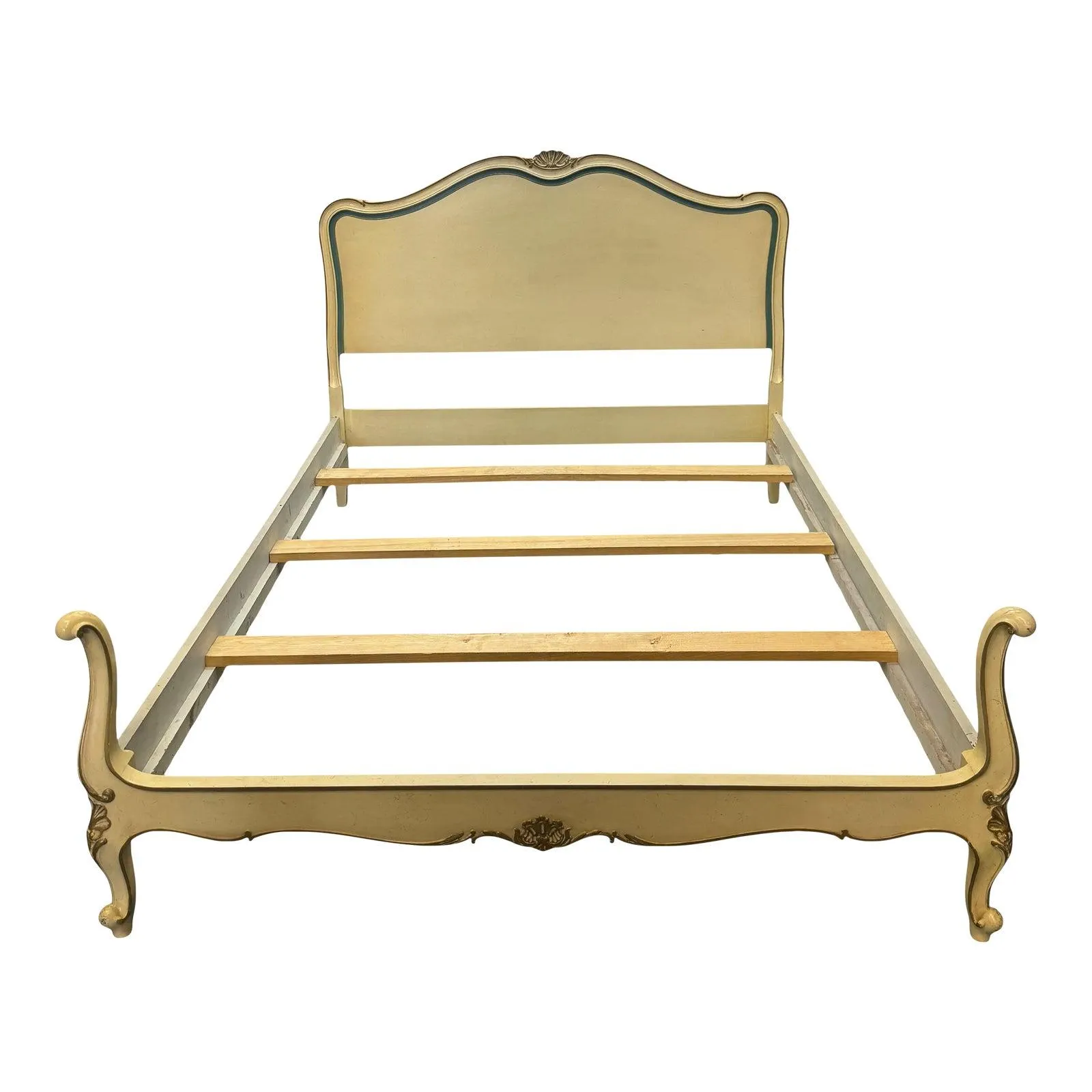 Vintage Drexel French Shabby Chic Style Full Size Four Poster Bed