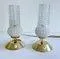 Vintage Bubble Glass and Brass Table Lamps, Set of 2